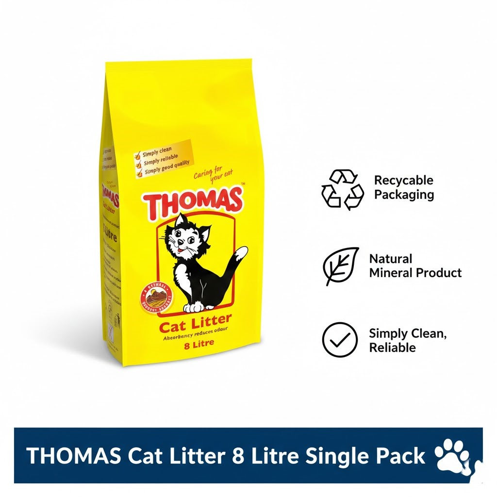 Thomas Cat Litter – Highly Absorbent Mineral Litter - 5L, 8L & 16L