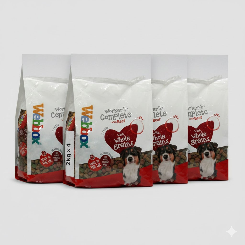 Webbox Complete Dry Dog Food - Beef or Chicken Recipe (Choose Size: 2kg or 15kg)