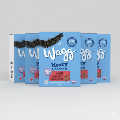 Wagg Meaty Goodness Adult Complete Dry Dog Food – 5 x 1kg Multi-Pack