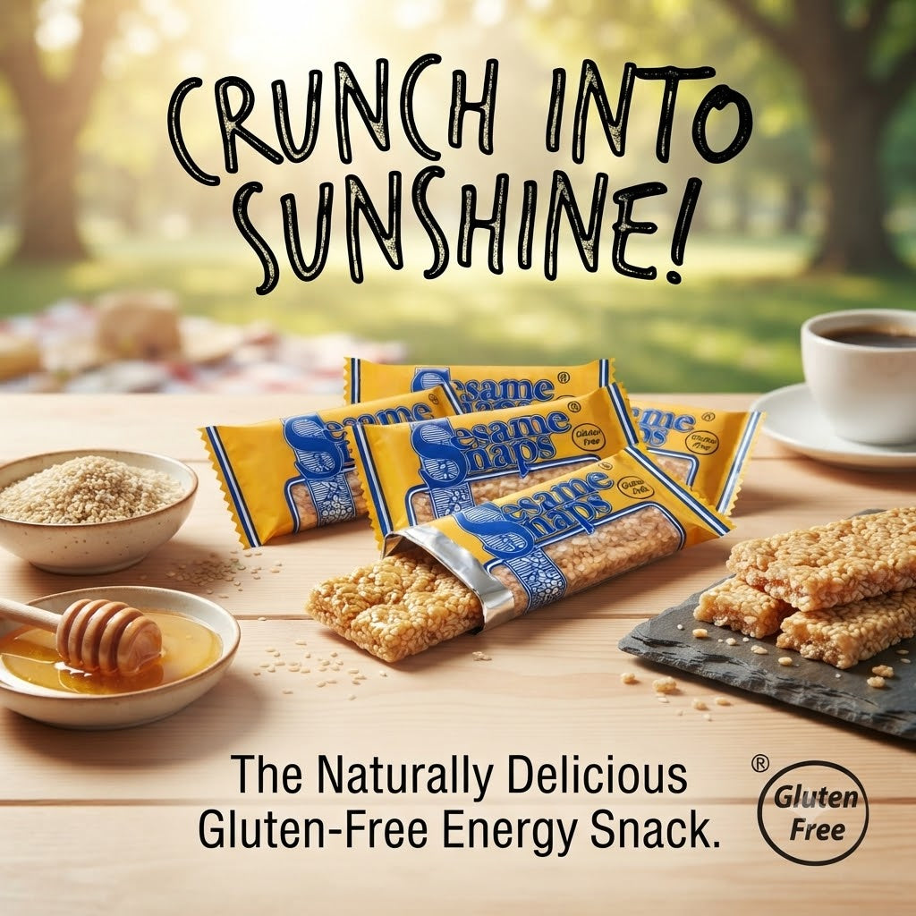 Sesame Snaps Original & Coconut – Gluten-Free Snack Bars (24 x 30g Multipack)