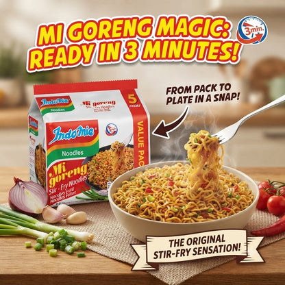 4 Pack Indomie Mi Goreng Stir-Fry Noodles 400g x 4 - Bulk Value Pack