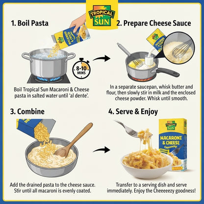 6 Pack Tropical Sun Macaroni & Cheese Original Flavour 206g x6 - Bulk Value Pack