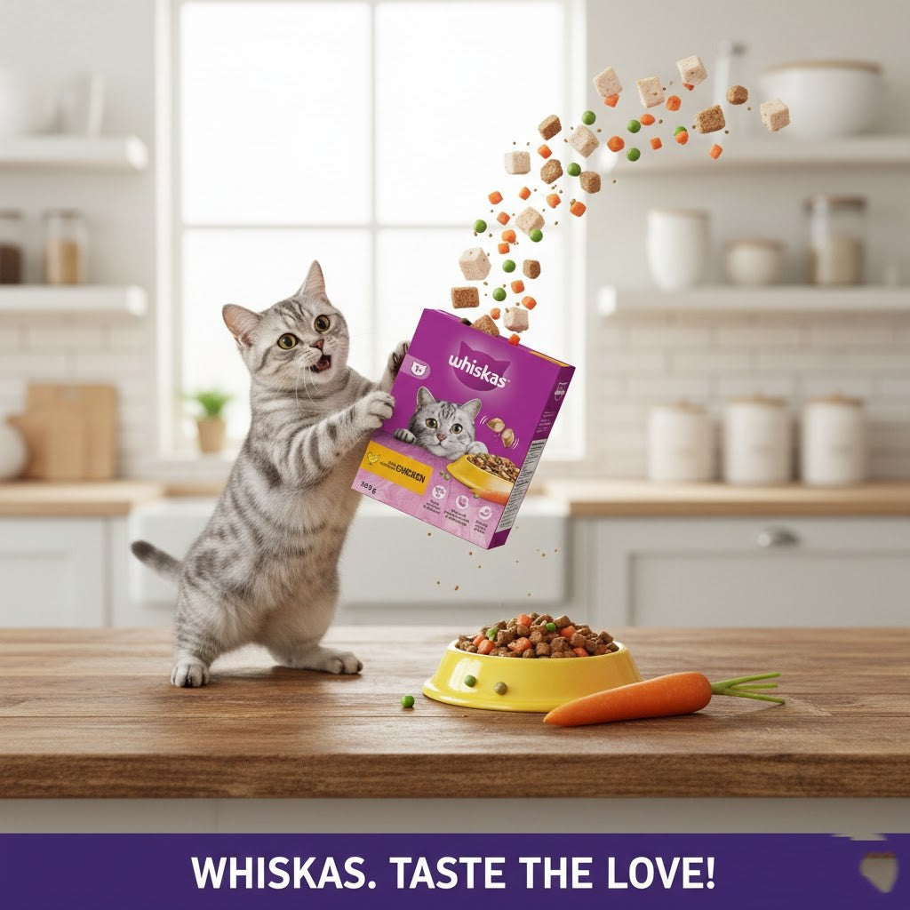 Whiskas Complete Dry Cat Food – Adult & Kitten Varieties (300g, Pack of 6)