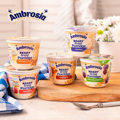 Ambrosia Ready to Eat Porridge Pots - Instant Hot Cereal (6 x 210g Bulk Pack)