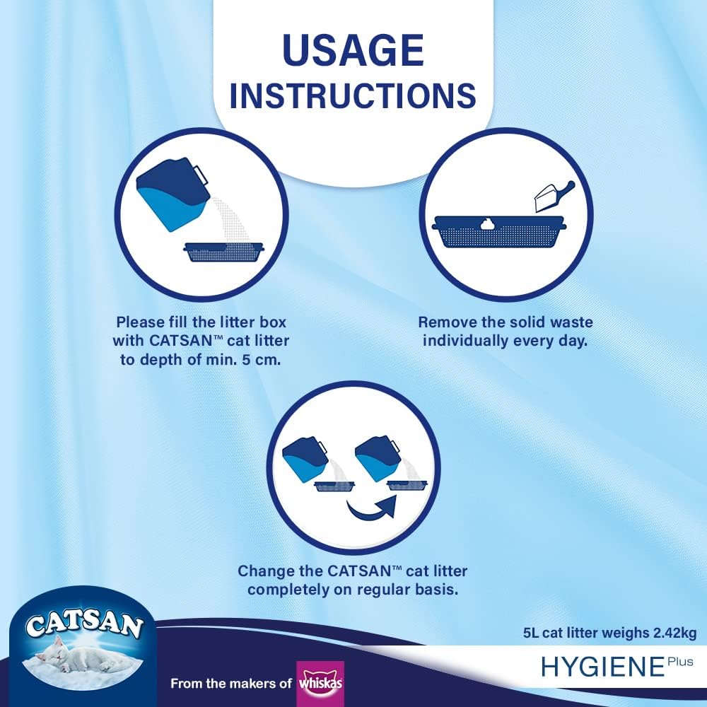 Catsan Hygiene Non-Clumping Odour Control Cat Litter - 5Ltr & 10Ltr