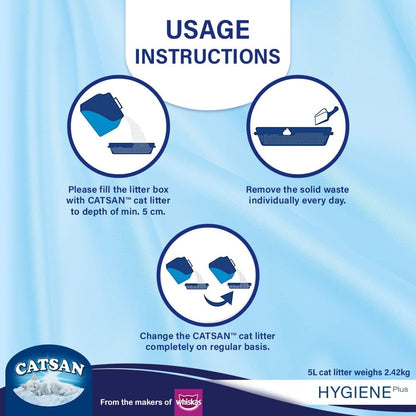 Catsan Hygiene Non-Clumping Odour Control Cat Litter - 5Ltr & 10Ltr