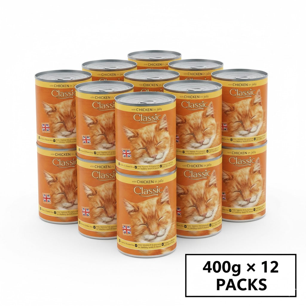 Classic Wet Cat Food in Jelly – Variety Multipack (12 x 400g Cans)