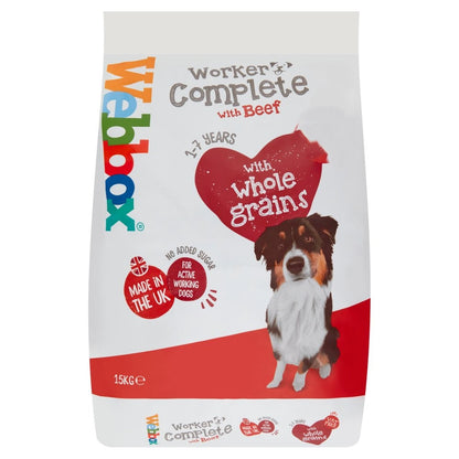 Webbox Complete Dry Dog Food - Beef or Chicken Recipe (Choose Size: 2kg or 15kg)