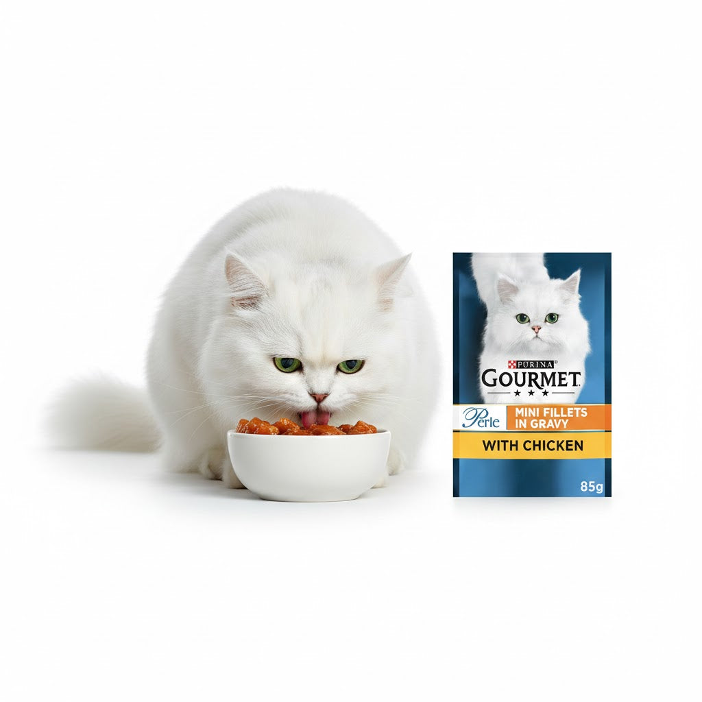 GOURMET Perle Mini Fillets in Gravy Wet Cat Food - 85g Multipack (26 Pouches)