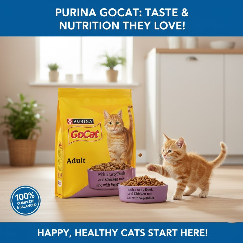 Purina GO-CAT Adult Dry Cat Food – Chicken, Duck, Turkey & Herring Flavours