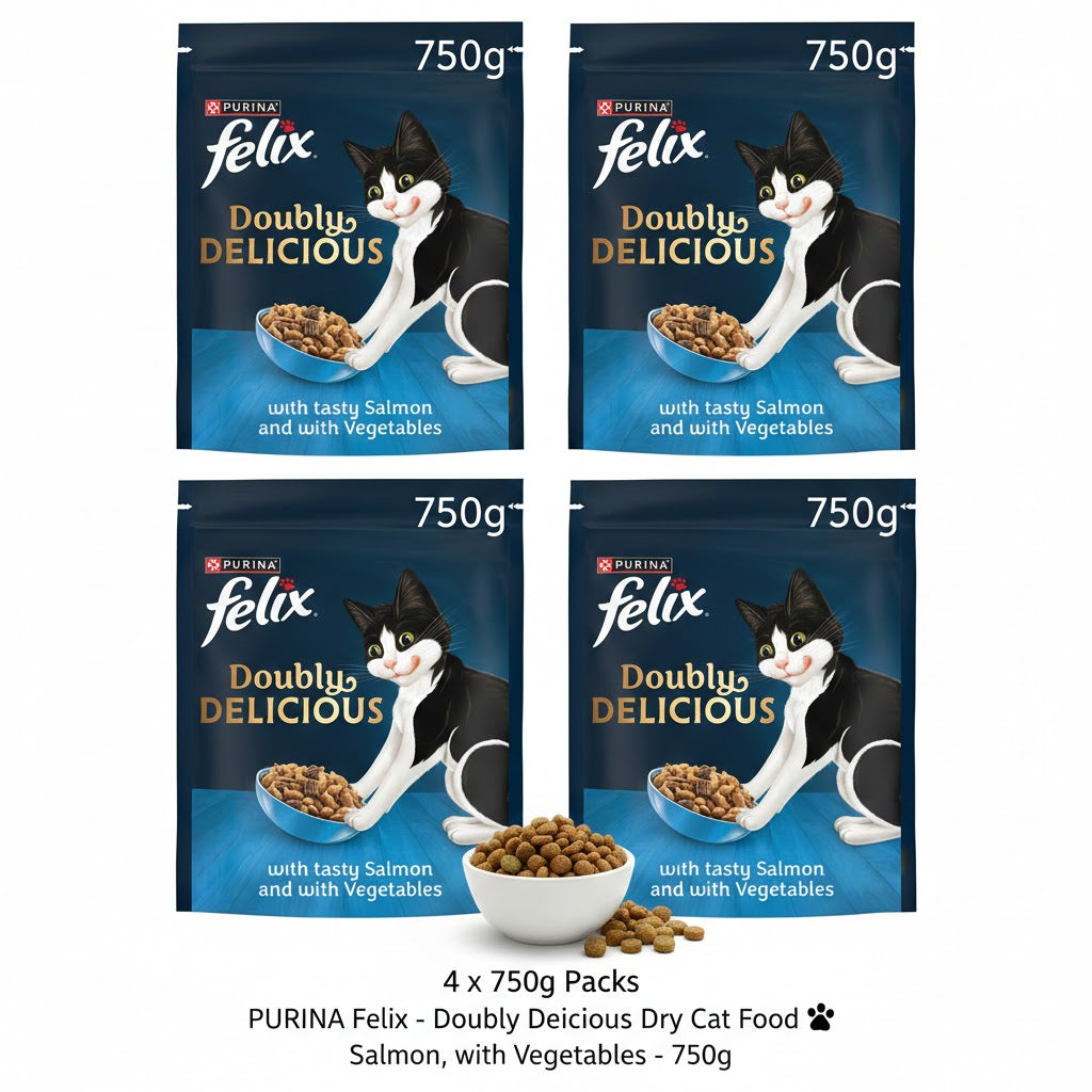 FELIX Doubly Delicious Dry Cat Food – Multi-Pack Selection (4 x Packs)