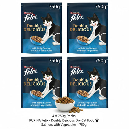 FELIX Doubly Delicious Dry Cat Food – Multi-Pack Selection (4 x Packs)