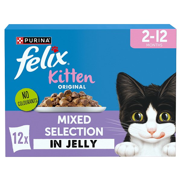 FELIX Original Kitten Wet Cat Food in Jelly – Mixed Selection (4 x 12 x 85g)