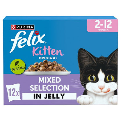 FELIX Original Kitten Wet Cat Food in Jelly – Mixed Selection (4 x 12 x 85g)