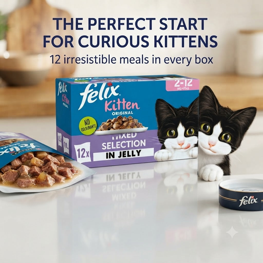 FELIX Original Kitten Wet Cat Food in Jelly – Mixed Selection (4 x 12 x 85g)
