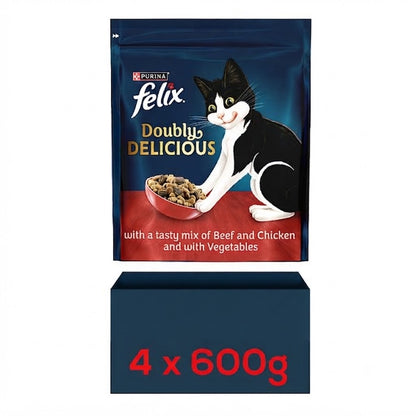 FELIX Doubly Delicious Dry Cat Food – Multi-Pack Selection (4 x Packs)