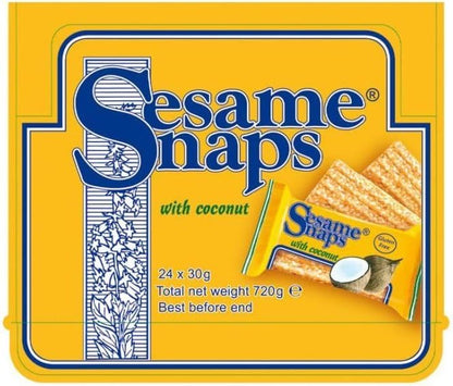 Sesame Snaps Original & Coconut – Gluten-Free Snack Bars (24 x 30g Multipack)