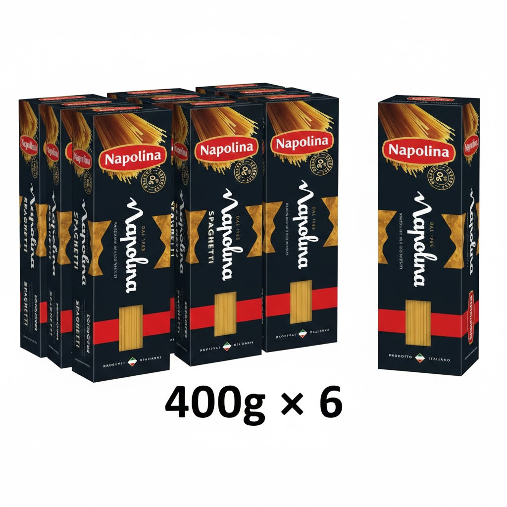 Napolina Italian Pasta – Fusilli, Spaghetti or Penne (400g x 6 Pack)
