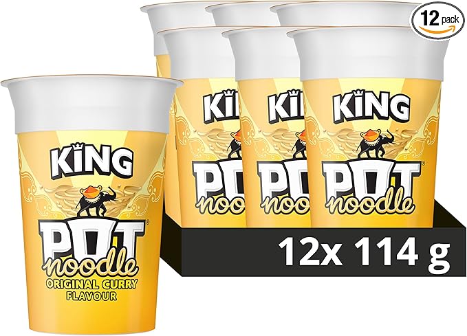 Pot Noodle Instant Noodles – King Size (114g) & Standard (90g) Multipacks (12 Pack)