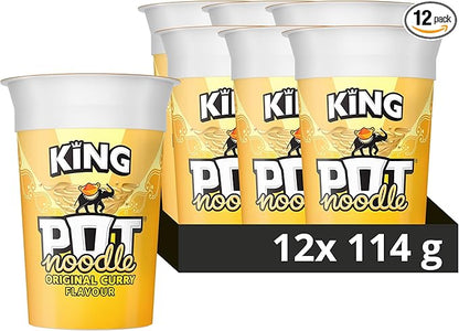 Pot Noodle Instant Noodles – King Size (114g) & Standard (90g) Multipacks (12 Pack)
