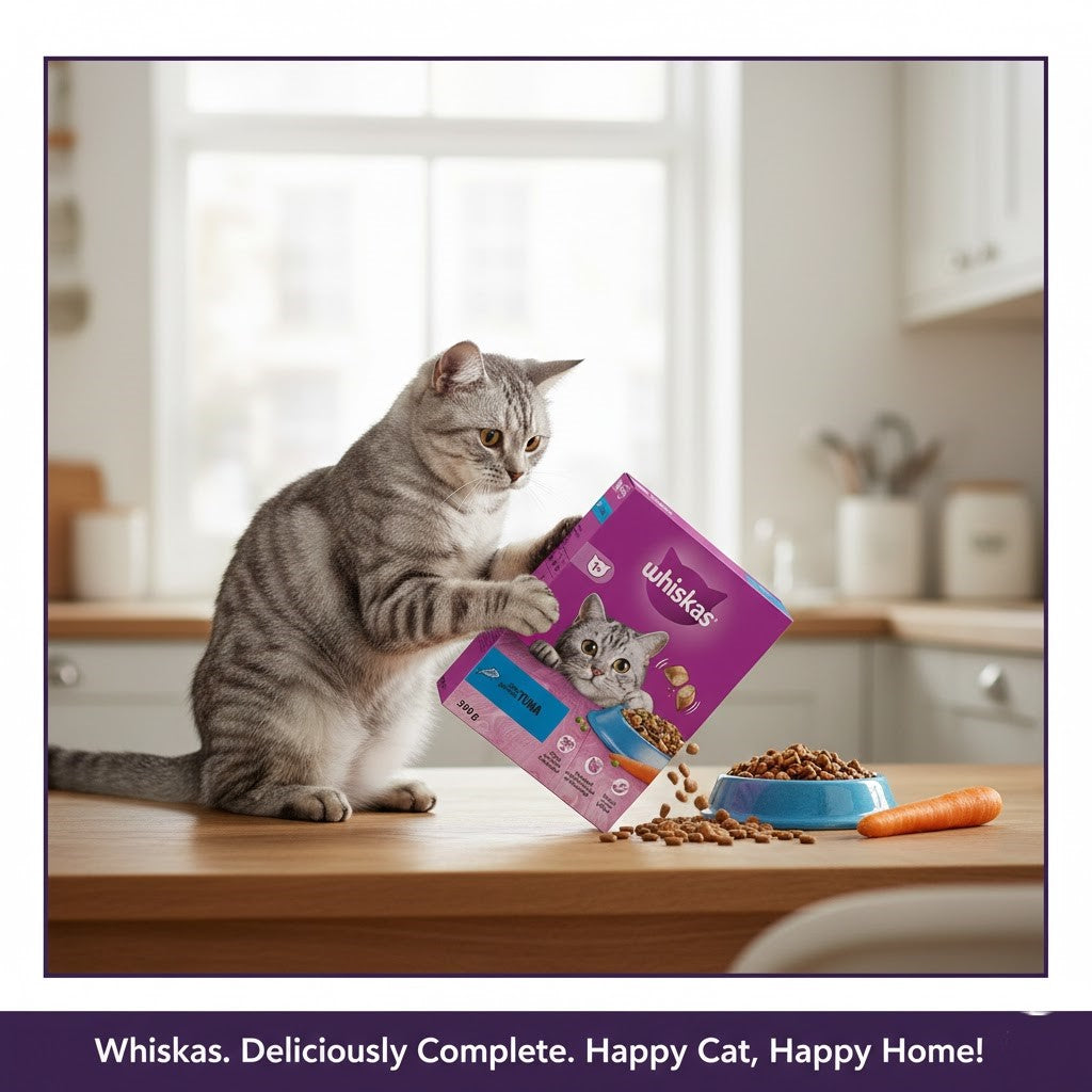 Whiskas Complete Dry Cat Food – Adult & Kitten Varieties (300g, Pack of 6)