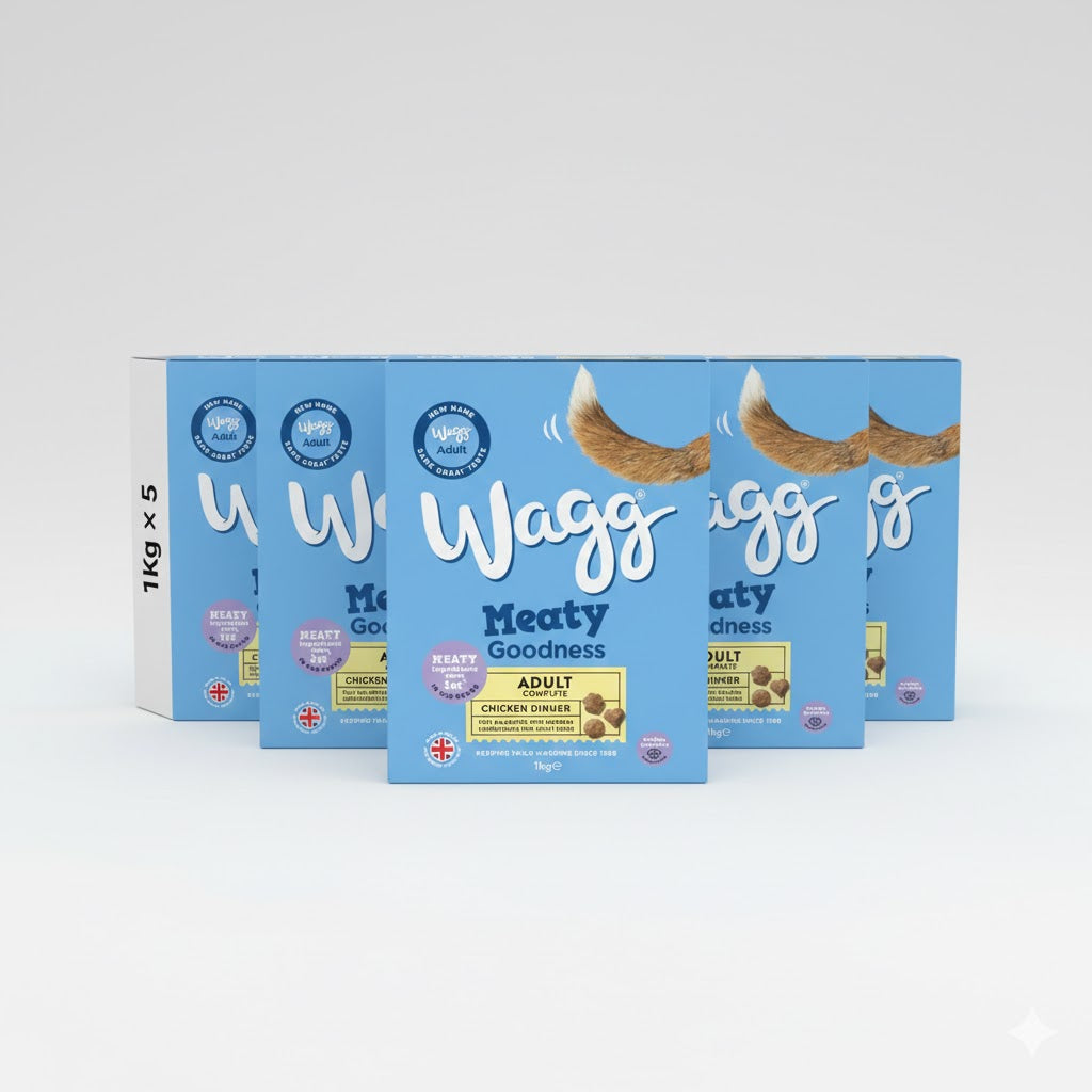 Wagg Meaty Goodness Adult Complete Dry Dog Food – 5 x 1kg Multi-Pack