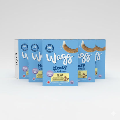 Wagg Meaty Goodness Adult Complete Dry Dog Food – 5 x 1kg Multi-Pack