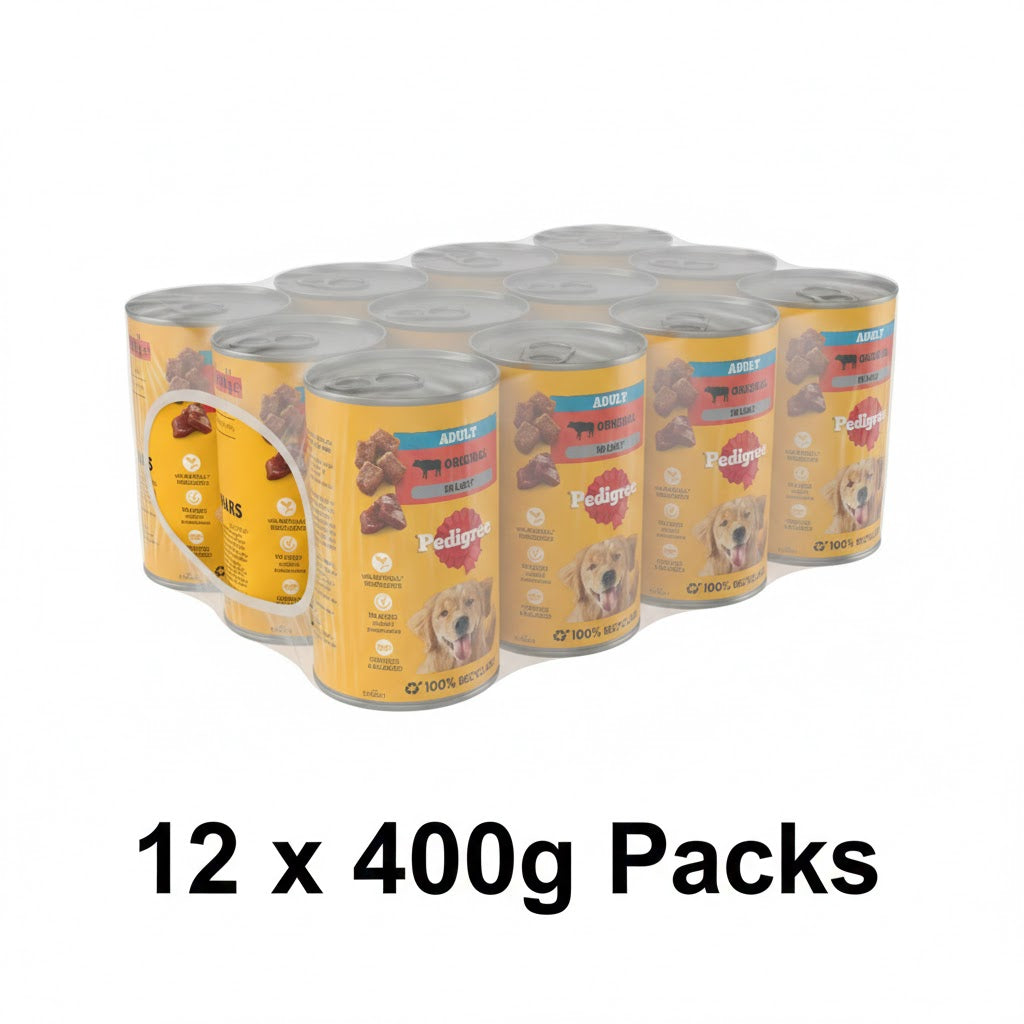 PEDIGREE Adult Wet Dog Food Cans 400g/385g x 12 | Chicken, Beef & Liver