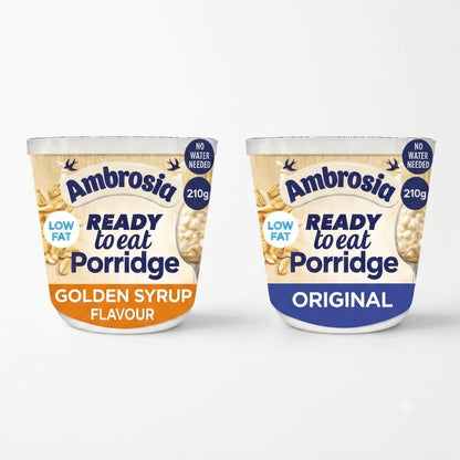 Ambrosia Ready to Eat Porridge Pots - Instant Hot Cereal (6 x 210g Bulk Pack)