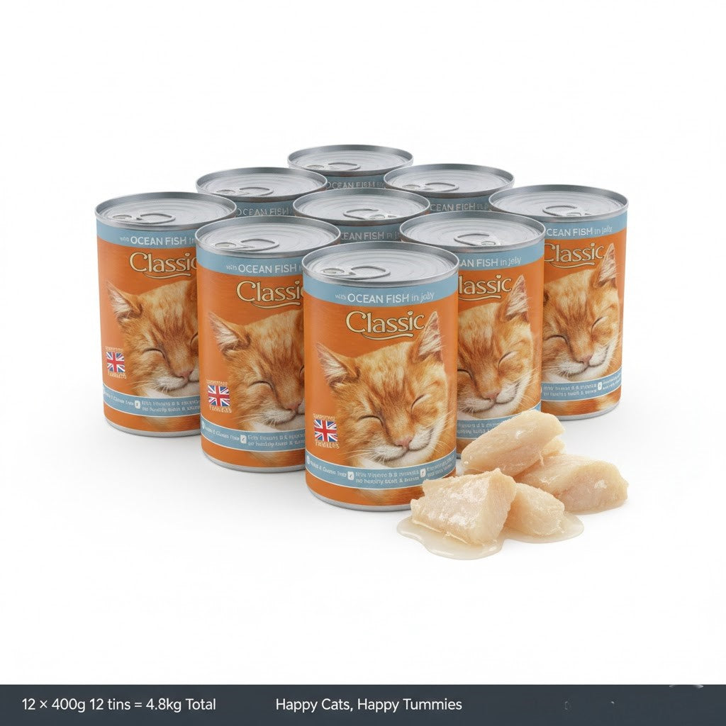 Classic Wet Cat Food in Jelly – Variety Multipack (12 x 400g Cans)