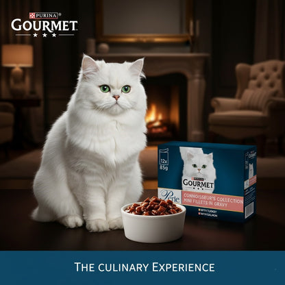 GOURMET Perle Mini Fillets in Gravy Multipack – Premium Wet Cat Food (4 x 12 x 85g)