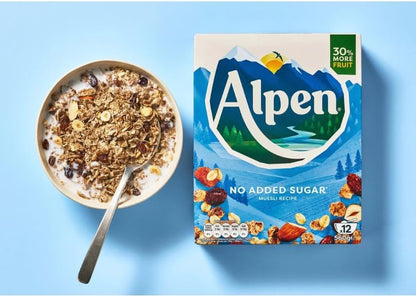 Alpen Muesli Breakfast Cereal - Traditional & No Added Sugar Variants (6 x 550g Bulk Pack)