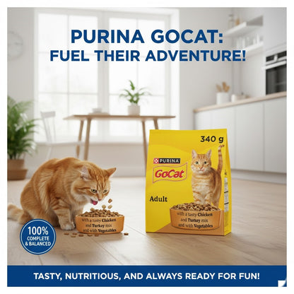 Purina GO-CAT Adult Dry Cat Food – Chicken, Duck, Turkey & Herring Flavours