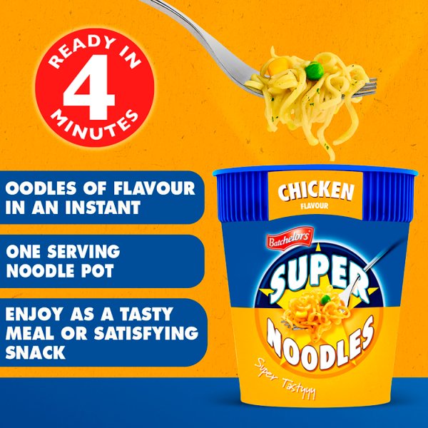 Batchelors Instant Pasta 'n' Sauce & Super Noodles Pots – Quick & Easy Snack Range