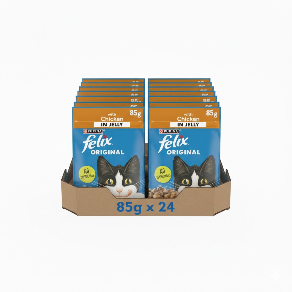 FELIX Original Wet Cat Food in Jelly – Chicken, Salmon & Lamb Flavors