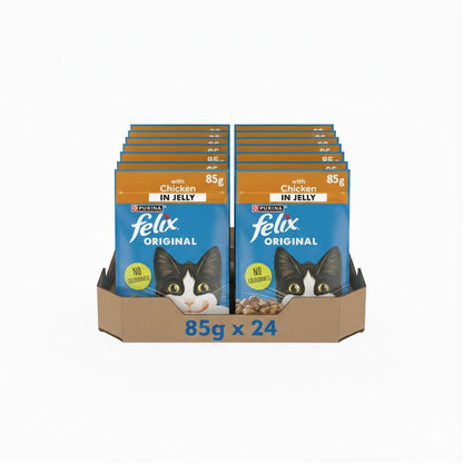FELIX Original Wet Cat Food in Jelly – Chicken, Salmon & Lamb Flavors