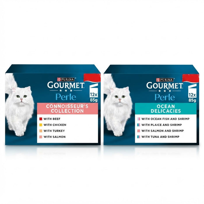 GOURMET Perle Mini Fillets in Gravy Multipack – Premium Wet Cat Food (4 x 12 x 85g)