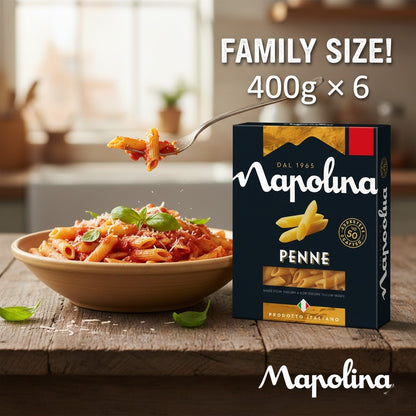 Napolina Italian Pasta – Fusilli, Spaghetti or Penne (400g x 6 Pack)