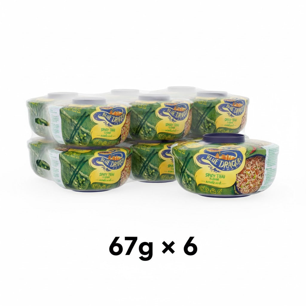 Blue Dragon Noodle Wok – Sweet Chilli, Spicy Thai or Oriental Chicken (67g/65g x 6 Pack)