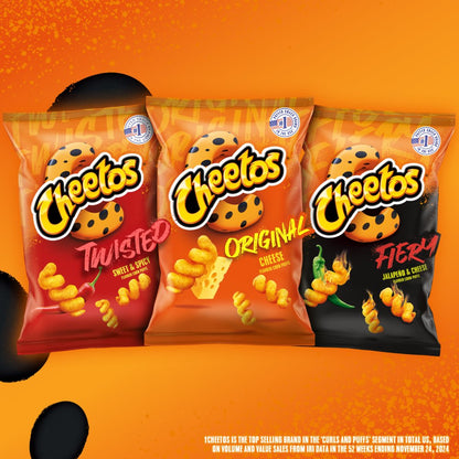 Cheetos Twisted Cheese Corn Puffs Sharing Crisps | 30g x 30 Pack Carton