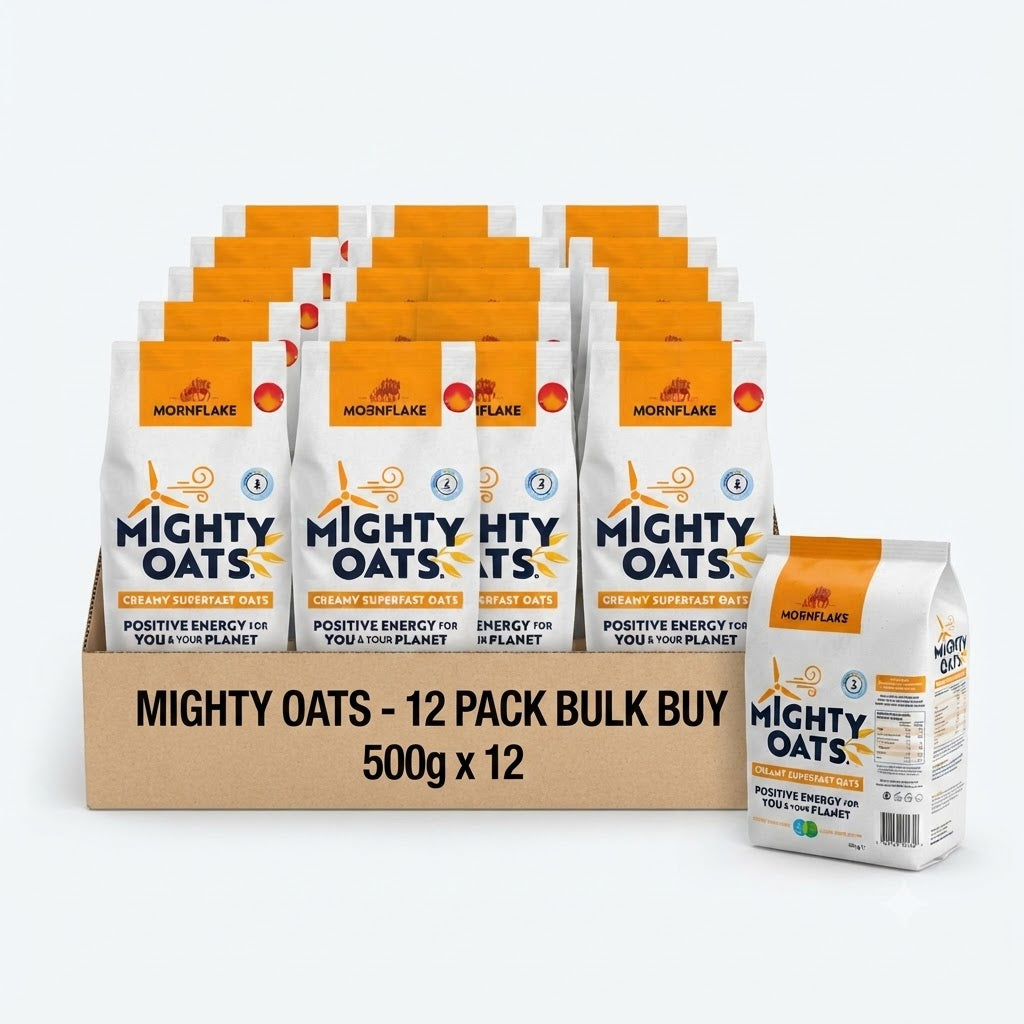 Mornflake Mighty Oats Creamy Superfast Oats – Wholegrain Breakfast Cereal (500g, Pack of 12)