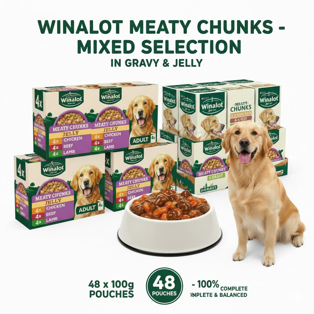 Winalot Wet Dog Food Multipack – Meaty Chunks & Sunday Dinner Selection (4 x 12 x 100g Pouches)
