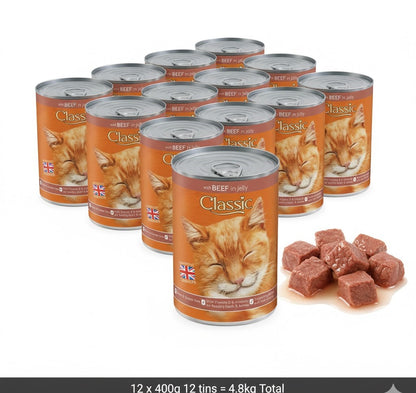 Classic Wet Cat Food in Jelly – Variety Multipack (12 x 400g Cans)