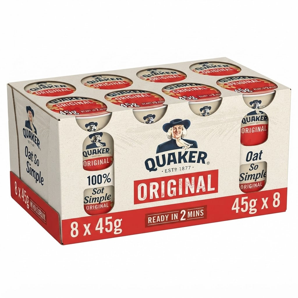 Quaker Oat So Simple Porridge Pots - Instant Oatmeal Cups (Pack of 8)