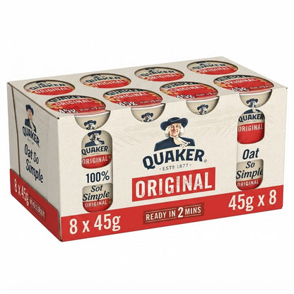 Quaker Oat So Simple Porridge Pots - Instant Oatmeal Cups (Pack of 8)