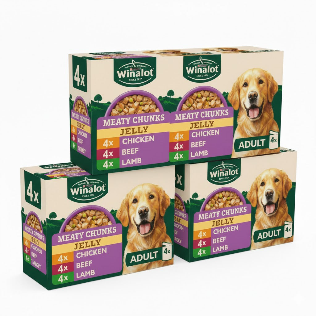 Winalot Wet Dog Food Multipack – Meaty Chunks & Sunday Dinner Selection (4 x 12 x 100g Pouches)