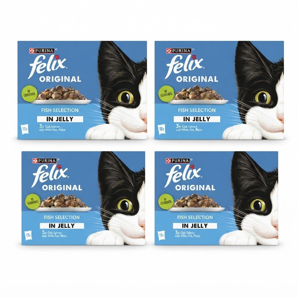 FELIX Original Wet Cat Food in Jelly – Multi-Pack Selection (4 x 12 x 85g)