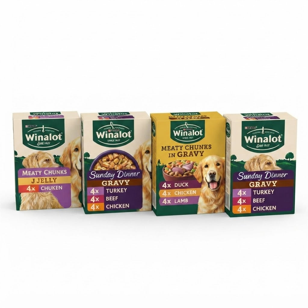 Winalot Wet Dog Food Multipack – Meaty Chunks & Sunday Dinner Selection (4 x 12 x 100g Pouches)