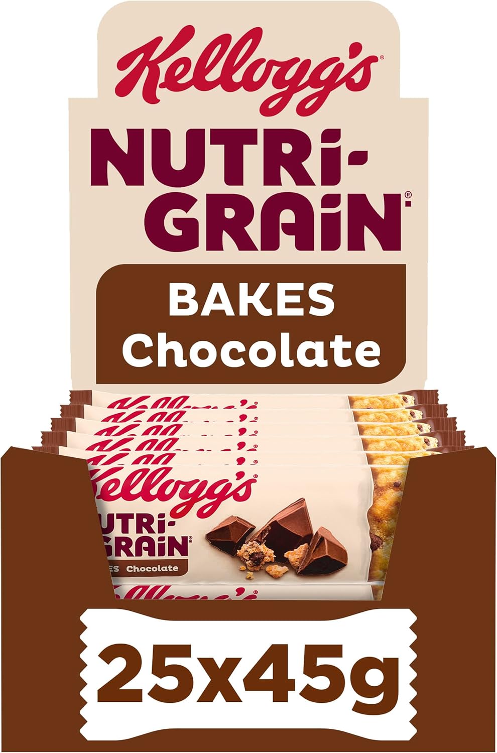Kellogg's Nutri-Grain Bakes Chocolate 45g x 20 Pack