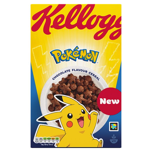 Kellogg’s Pokémon Chocolate Flavour Breakfast Cereal – Kids' Crunchy Cereal (350g, Pack of 4)